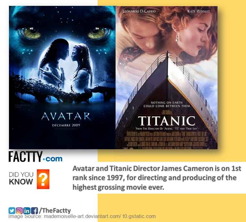 avatar and titanic poster, james cameron